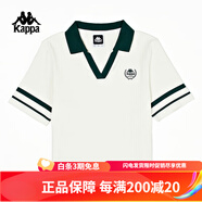 卡帕（Kappa）卡帕背靠背復(fù)古短袖polo衫女2025新款夏針織半袖撞色t恤女款 韓國白-012 S