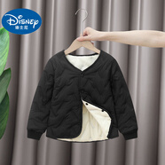 迪士尼（Disney）兒童羽絨棉服內膽中小童寶寶保暖棉衣外套男女童輕薄款內外穿棉襖 黑色 100 cm 建議身高80-90cm