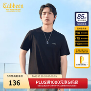 卡賓（CABBEEN）【涼感】卡賓圓領短袖T恤男士夏季純色簡約黑色冰絲透氣白色上衣 煤黑色01 L /175/50