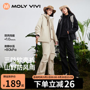 MOLY VIVI軟殼沖鋒運動(dòng)褲女戶(hù)外秋冬防風(fēng)防水徒步登山褲寬松工裝褲魔力薇薇