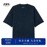 杰帝梵（J.D.V）JDV男裝商場同款2025夏季新款藍色合身短袖T恤休閑百搭男士上衣 藍色 L 175/96B