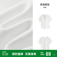 森馬（Semir）polo衫女短款收腰翻領(lǐng)襯衫25夏刺繡涼感緊身T恤辣妹109325115005
