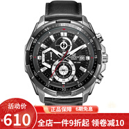 卡西歐（CASIO） 卡西歐(CASIO)男士手表 防水石英男表 黑盤黑色皮帶EFR-539L-1A