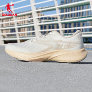 喬丹QIAODAN秋冬密網(wǎng)防風(fēng)跑步鞋競速訓練中考跑鞋運動(dòng)鞋男 樺白色/煙霧色 -沙丘 42