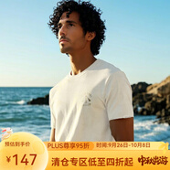 AKSERIES輕復古迷彩小箭頭印花全棉圓領(lǐng)短袖T恤寬松純棉舒適男裝2100317 淺花灰 L
