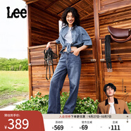 Lee【張凌赫代言】涼涼褲25新品429中腰直腳天絲中藍(lán)色女牛仔褲潮 中藍(lán)色 29