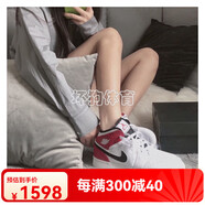 耐克（NIKE）Air Jordan 1 Mid AJ1 黑白紅小芝加哥中幫喬1籃球鞋 554725-116 554725-116 白紅 36 只售