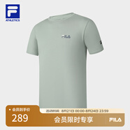 FILAFILA 斐樂(lè)官方男裝針織短袖衫2025夏季新款健身運(yùn)動(dòng)簡(jiǎn)約基礎(chǔ)白T恤 燕麥灰-GY 3XL 190/108A/XXXL