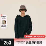 英克斯（inxx）Standby 潮牌連帽毛衣男oversize慵懶針織衫套頭帽衫連帽針織衫 黑色 L