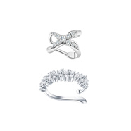 Le Loup銀色X未知數耳骨夾女閃鉆耳夾無(wú)耳洞鋯石輕奢感耳環(huán) 碎冰_X耳夾套裝