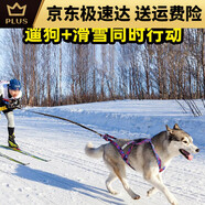 狗狗拉雪橇胸背帶阿拉斯加哈士奇拉車繩背心式大型犬遛狗狗鏈背帶 藍色 M脖圍52cm適合約45-51斤