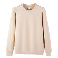 匡都（KRDUGBR）秋冬季衛衣男加絨加厚長(cháng)袖t恤圓領(lǐng)休閑簡(jiǎn)約重磅修身型秋衣冬裝 杏色 M 【80-100斤】