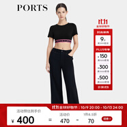 PORTS寶姿商場(chǎng)同款早春新品女裝ROBBI聯(lián)名性感短T恤SP8N006RCO026 黑色 M