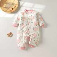 a類連體衣秋冬夾棉純棉加厚棉衣嬰兒哈衣寶寶保暖睡衣安陽發(fā)貨 水蜜桃夾棉連體衣 90  15-22個月