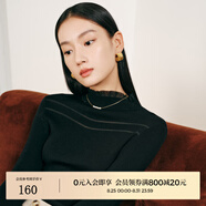 迪賽尼斯（DESIGNICE）【100%羊毛】迪賽尼斯秋冬新款內(nèi)搭打底衫女羊毛衫長(zhǎng)袖毛衣 黑色 S