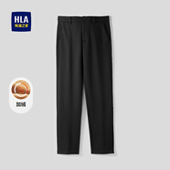 海瀾之家（HLA）休閑褲男2025新款加絨一條過冬褲子男冬季HKCAD4J288A 黑色U8 36 180/92A 推薦161~170斤