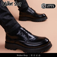 Walker Shop高檔皮鞋男2025新款厚底增高商務休閑潮流男鞋防滑百搭結(jié)婚婚鞋 高檔黑色【品牌男鞋 禮盒包裝】 40