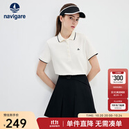 Navigare意大利小帆船女士T恤25春夏季新品休閑簡(jiǎn)約POLO衫百搭時(shí)尚體恤衫 椰奶白 XL