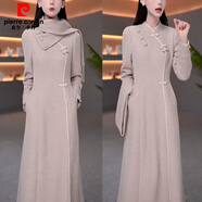 皮爾卡丹（pierre cardin）2025秋冬新款遮肚顯瘦旗袍連衣裙 圖片色 【送圍巾】 2XL 【建議125-135斤】