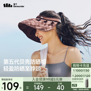 蕉下（beneunder）遮陽(yáng)帽子防曬帽女防紫外線太陽(yáng)帽貝殼空頂帽便攜TS550栗棕