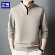 羅蒙（ROMON）半拉鏈衛衣男春季商務(wù)休閑立領(lǐng)長(cháng)袖打底衫中青年翻領(lǐng)外套潮 卡M