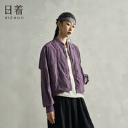 日著（rizhuo）日著原創(chuàng)設計女裝2025秋新款城市輕戶外棒球服飛行員夾克短外套 游紫 L