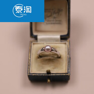 泰淘國產(chǎn)18K包金淡水珍珠戒指珍珠鑲嵌戒指 銀色6-6點(diǎn)5淺灰紫色系珍珠 港碼8-9號珠光非常亮