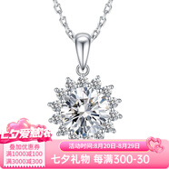 燮樂(lè ) 白18K金鑲嵌1克拉莫桑鉆女士戒指莫桑石戒子 9K金吊墜 多款可選 9K金太陽(yáng)花吊墜（鑲莫桑鉆）