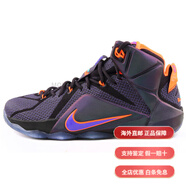 耐克（NIKE）Lebron12EPInstinct詹姆斯12圓頭系帶耐磨透氣中幫籃球鞋男款黑色 46