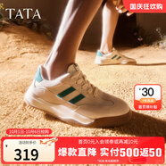 他她（TATA）男士阿甘男鞋復(fù)古德訓(xùn)鞋男運(yùn)動休閑鞋厚底板鞋小白鞋PCB01AM5 米/綠 42