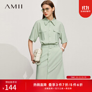 AMII女裝2025高級(jí)感襯衫連衣裙女夏季新款設(shè)計(jì)感氣質(zhì)裙子法式 薄荷綠 XS 150/76A
