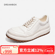 dreambox鈞博老爹鞋vibram防滑耐磨厚底增高男士高檔馬皮休閑皮鞋 白色 41
