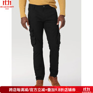 威格（Wrangler）男士休閑長(zhǎng)褲 棉質(zhì)男褲 工裝褲 實(shí)用多口袋 魔術(shù)貼經(jīng)典款耐磨百搭 Black 29