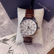 CASIO 時(shí)尚潮流男士商務(wù)真皮防水石英男表 BEM-506 EFR-517 EFR-517L-7A 42mm藍(lán)寶石蝴蝶扣