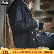 馬登工裝 新復古回潮水洗丹寧夾克阿美咔嘰養牛獵裝牛仔翻領(lǐng)外套男秋 牛仔藍 S