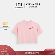 蔻馳（COACH）奧萊女士ICE CREAM BOARDWALK短款T恤純棉休閑粉色短袖 粉色 XS