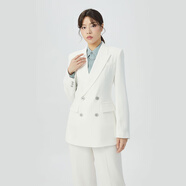 阿瑪施（AMASS）女裝通勤氣質(zhì)四?？壑虚L(cháng)款西裝西服外套女5400773 純凈白 L (4碼)