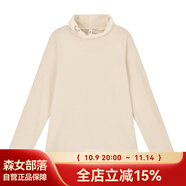 森女部落原創(chuàng  )加絨T恤修身打底衫上衣高領(lǐng)內搭秋冬長(cháng)袖百搭裝可愛(ài) 棕色（單件） M