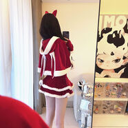 耶誕女裝cosplay性感兔女郎兔子裝制服耶誕戰(zhàn)衣裝演出服cos 紅色單披肩均碼長(zhǎng)40厘米 S