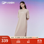 FILA FUSION斐樂潮牌女子針織連衣裙夏新款時(shí)尚休閑寬松裙子 羽毛灰-GY S
