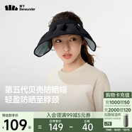 蕉下（beneunder）遮陽帽子防曬帽女防紫外線太陽帽貝殼空頂帽便攜TS550黑