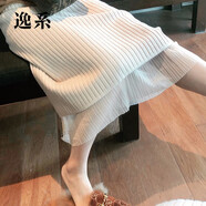 逸系毛裙冬款秋冬女式雙面針織裙加厚半長(zhǎng)裙白紗裙直筒裙優(yōu)雅裙 米杏色 S