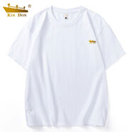 金盾（KIN DON）金盾純色短袖T恤男款白色半袖夏季衣服男士冰絲體恤純白打底衫男 白色-金色標(biāo) S
