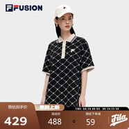 FILA FUSION斐樂(lè )官方潮牌女子連衣裙夏時(shí)尚寬松POLO領(lǐng)連身裙