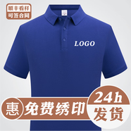 夏洛印公司工作服定做廣告衫文化衫短袖t恤印logo刺繡工服印圖團體服 寶藍 S