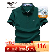 七匹狼短袖T恤男夏季5A抗菌休閑凈色冰絲涼感翻領(lǐng)Polo打底衫男裝商務(wù)短T 202(深綠)-升級版 2XL (180)