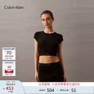 Calvin Klein內衣【摩登引力帶】25春秋女ck可外穿羅紋修身包臀針織半裙QS7350 UB1-太空黑 XS