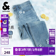 杰克·瓊斯（JACK&JONES）25年男裝牛仔褲男涼感潮流水洗彈力901修身小腳牛仔褲子春夏薄款 淺牛仔藍C40 涼感 29 170 W29/L30