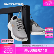 斯凱奇（Skechers）輕奇跑鞋丨男女款系帶超輕軟彈減震透氣運動(dòng)鞋體育訓練鞋七夕禮物 男款-炭灰色/橘色/CCOR 40