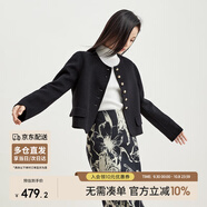 尚都比拉冬季100%羊毛雙面呢短款小香風(fēng)毛呢外套女小個(gè)子